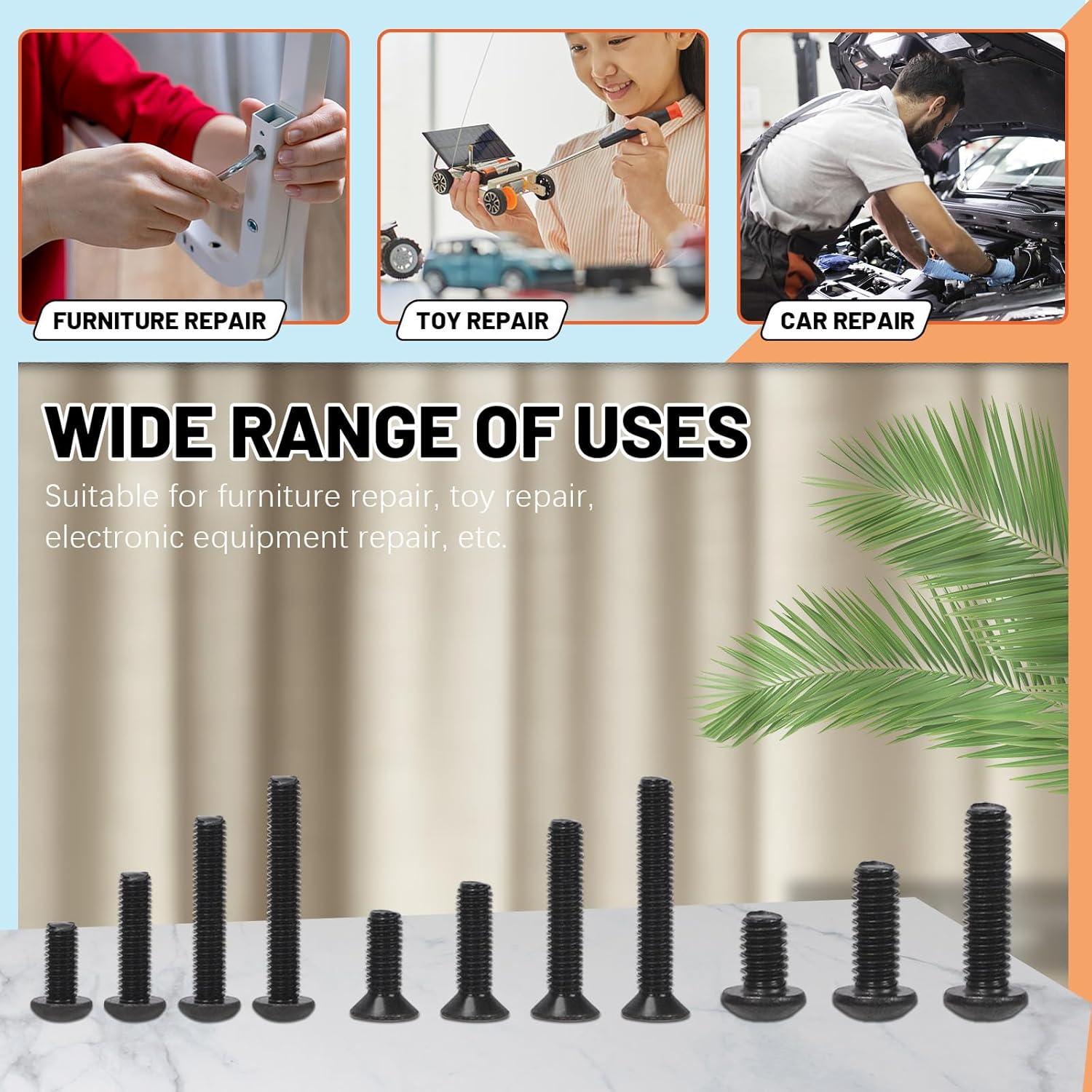 Tanstic 502Pcs Universal RC Screw Kit, RC Repair Tool Kit with Magnetic Screw Tray Hardware Fasteners Compatible with Traxxas Axial Redcat HPI Arrma Losi 1/8 1/10 1/12 1/16 Scale RC Cars Crawler image number 3