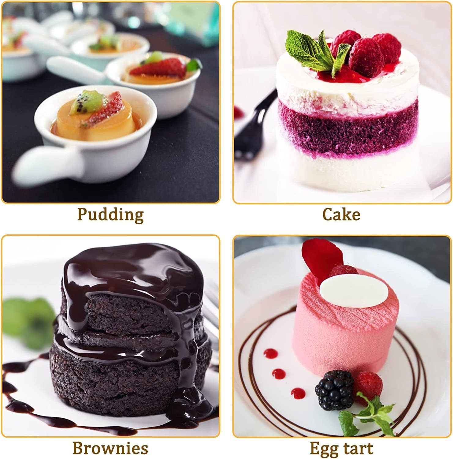 10 Pcs Pudding Moulds Aluminum Mini Pudding Basins Cups Nonstick Kitchen Baking Egg Tarts Tin Dariole Moulds for DIY Cooking Muffin Cupcake Jelly Desserts