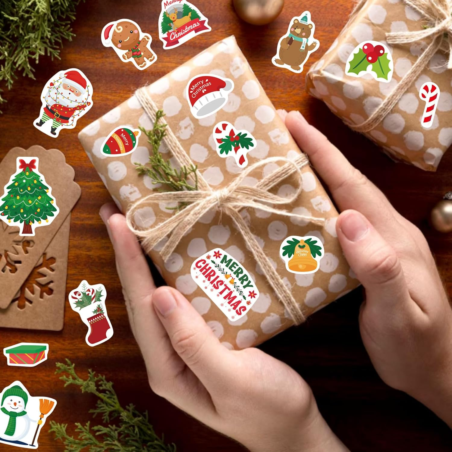 Christmas Stickers, 234-Count Non-Repeating Waterproof Holiday Stickers for Kids and Teens, Xmas Party Favorite, Bulk Holiday Gifts