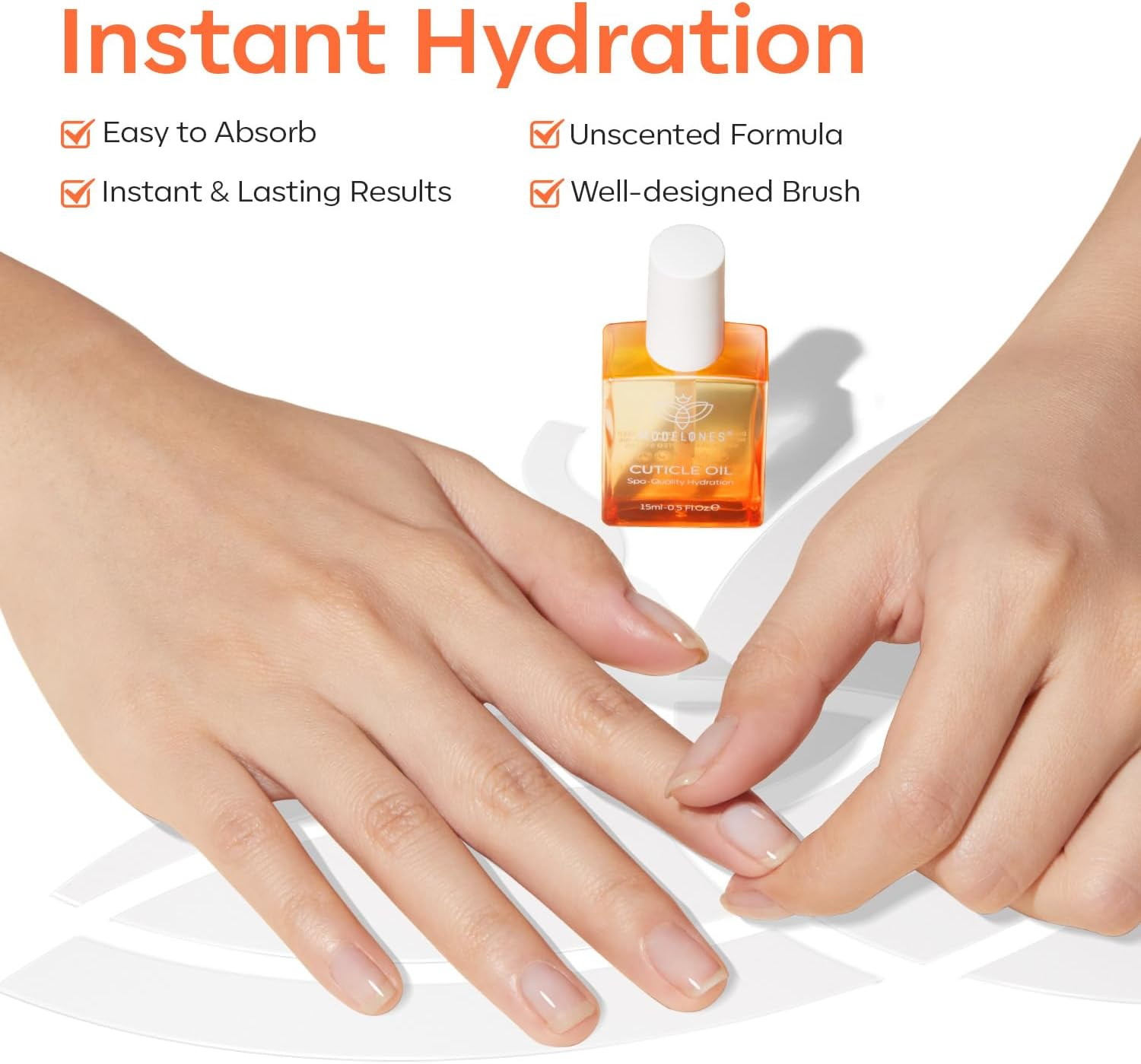 Modelones Cuticle Oil for Nail & Cuticle Care, Nourishing Formula with Jojoba Oil & Vitamin E, Nail Strengthener, Moisturizes Dry Skin, Repairs Cuticles, Nail Growth Oil, 15Ml image number 3