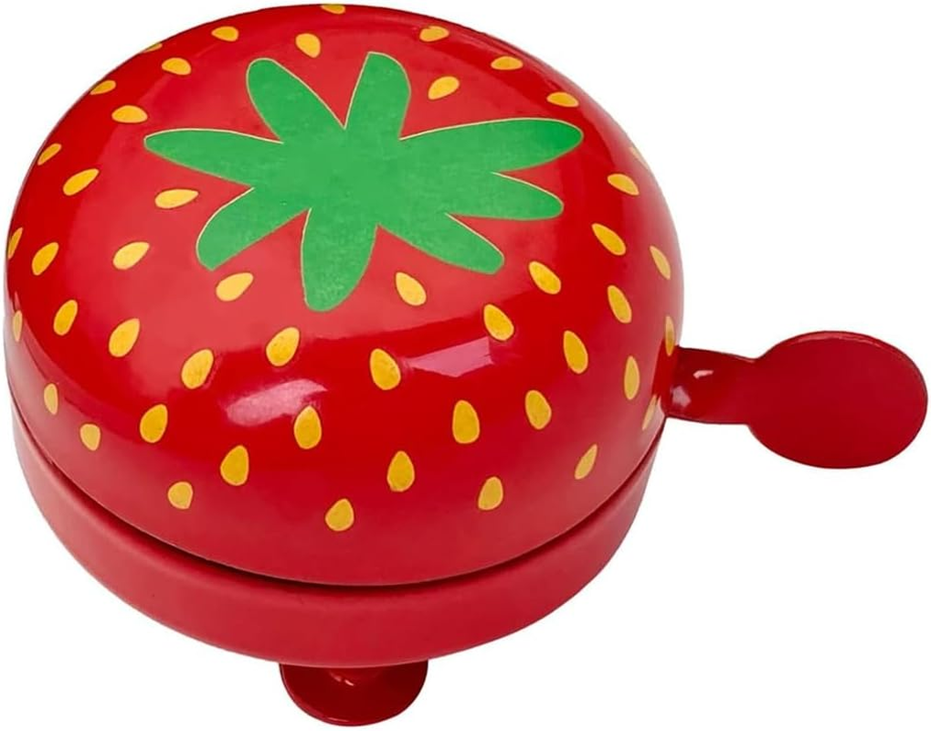 AIMALL Kids' Mountain Bike Bell with Cute Strawberry Cartoon Design, Fits Handlebars 0.79 to 0.91 Inch Diameter, Durable Aluminum Construction for Children'S Bicycles image number 1