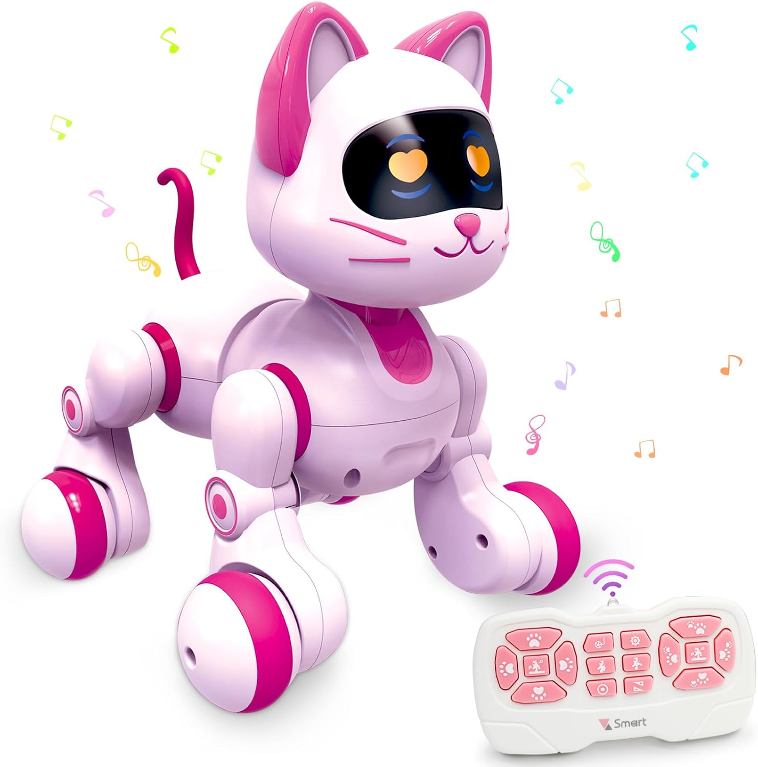Remote Control Robot Cat Toy - RC Robotic Cat for Kids, Interactive Programmable Smart Robot Pet with Light, Sound, Touch Sensing, LED Eyes, Dance & Music, Robot Toy for Kids Boys & Girls image number 1