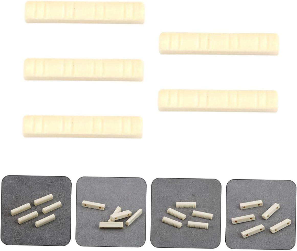 Ibasenice Guitar Bridge Nut 5Pcs Plastic 8-String Mandolin Nut Bass Musical Instrument Guitar Nut Blank