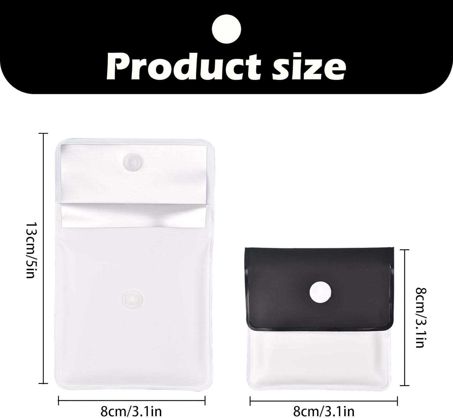 Pocket Ashtray Pouch Fireproof PVC, 4 Pcs Reusable Portable Ashtray with Lid Smell Proof, Cute Travel Ashtray Cigarette Butt Disposal, Cigarette Disposal Outdoor Fancy Black and White for Travel Use image number 4