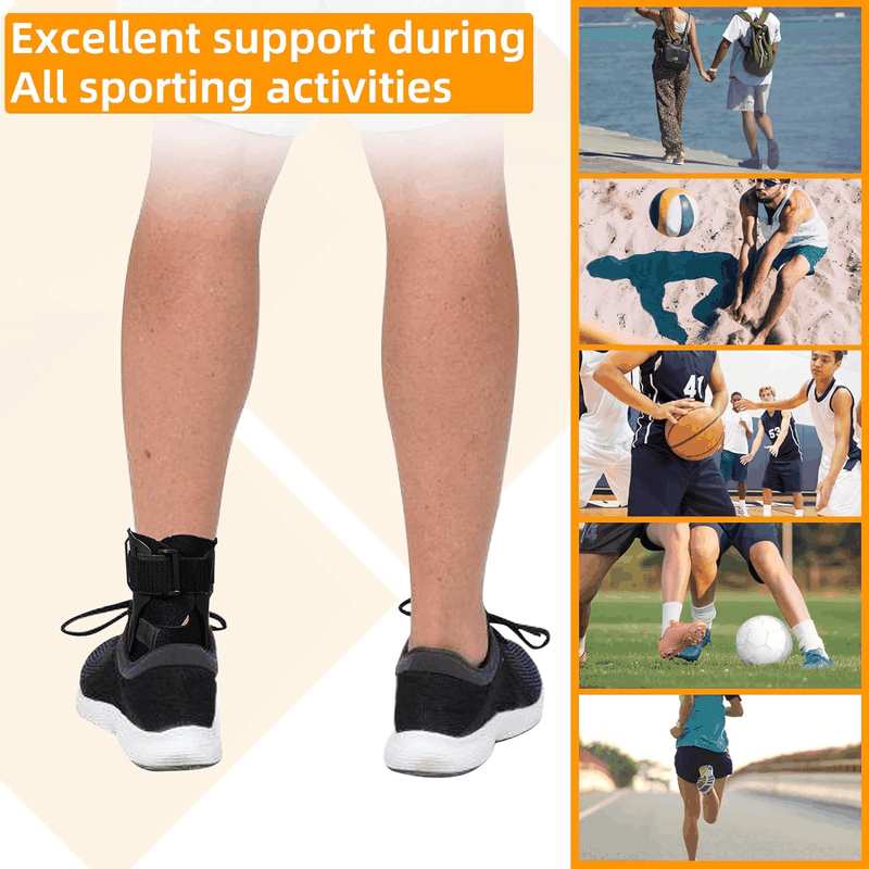 Ankle Brace with Arch Support Adjustable Ankle Stabilizer Brace Compression Sleeve and Plantar Splint Pain Relief, Perfect for Volleyball, Basketball, and Walking (S) image number 3