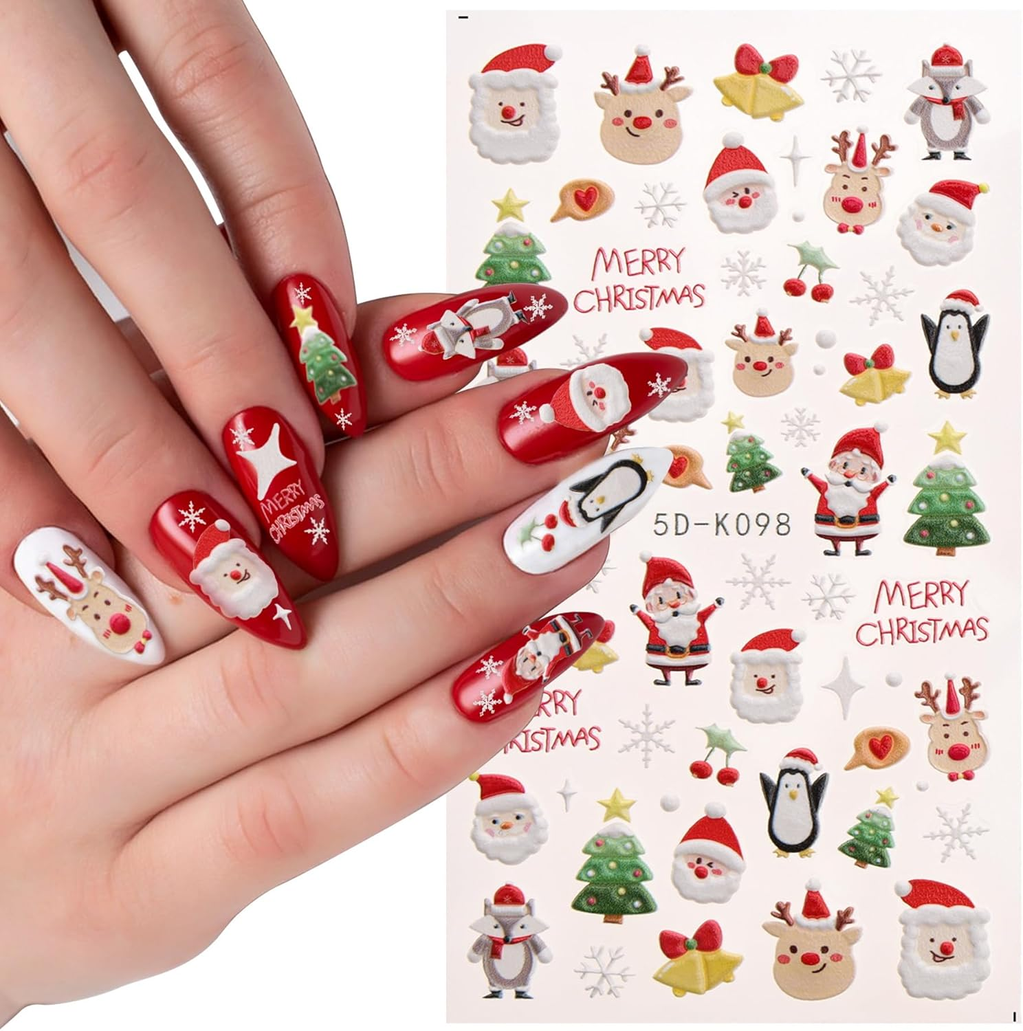 Woration Nail Art Decorations Accessories Supplies Stickers Self-Adhesive Nail Decals 5D Stereoscopic Embossed Flower Leaf Carving Design for Women Girls DIY Craft