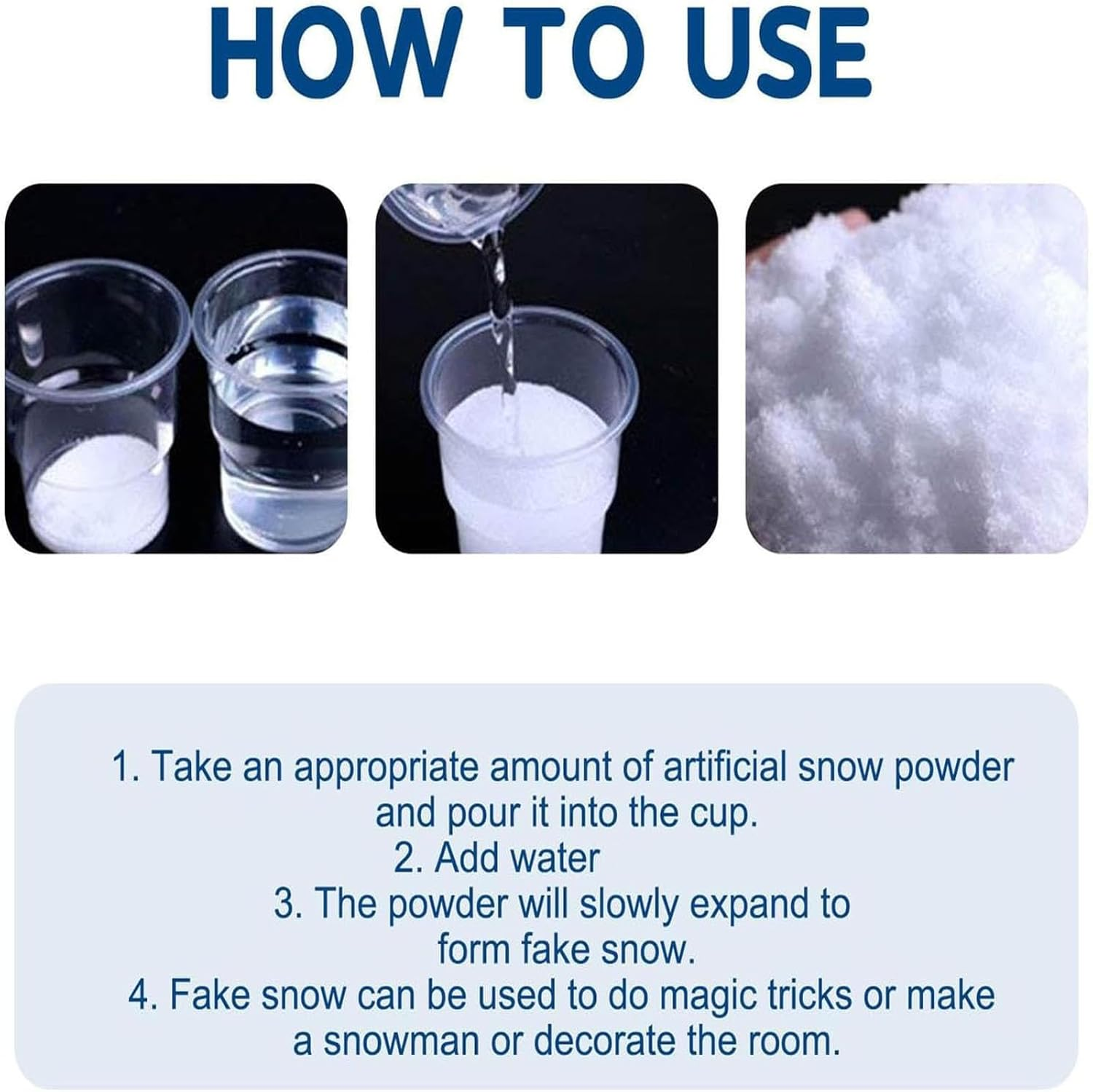 100G Fake Snow Decoration,Party BESTBUY Artificial Snow for Christmas Decoration, Fake Snow for Crafts Village Displays - Instant Snow Snowflakes for Holiday Decor Craft Winter Displays 3.6Oz image number 2