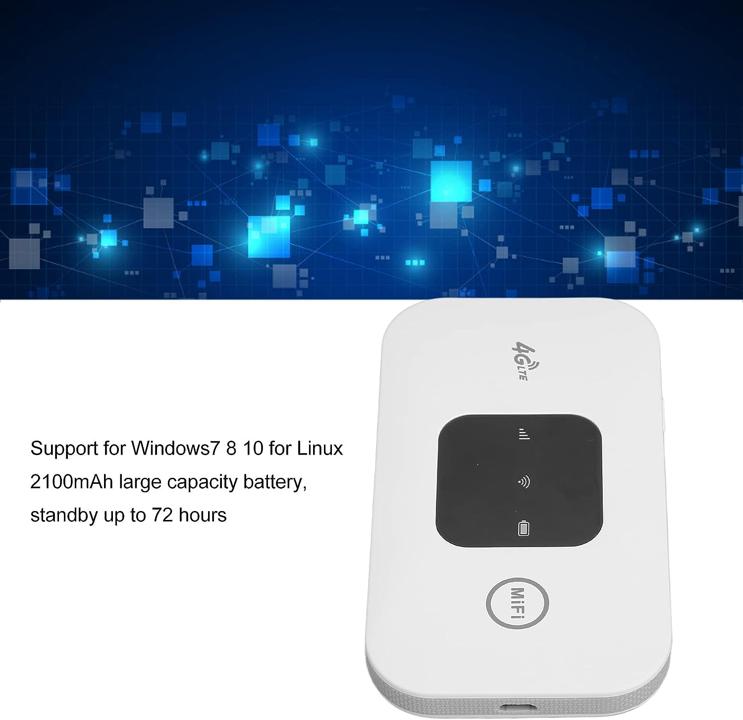 Jiawu Portable Wifi, 4G LTE USB Wifi Adapter with SIM Card Slot, Support up to 10 Users, High Speed 4G Mobile Hotspot Router, USB Portable Router for Car Outdoor image number 6