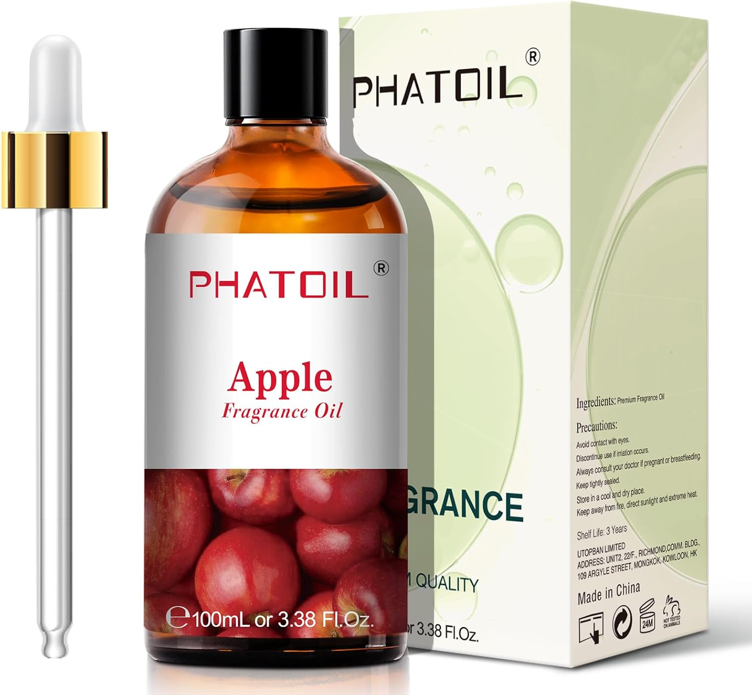 PHATOIL Apple Fragrance Oils 100ML/3.38FL.OZ, Essential Oils for Diffuser, Humidifier, Aromatherapy, DIY Candle, Soap and Scented Products Making image number 6