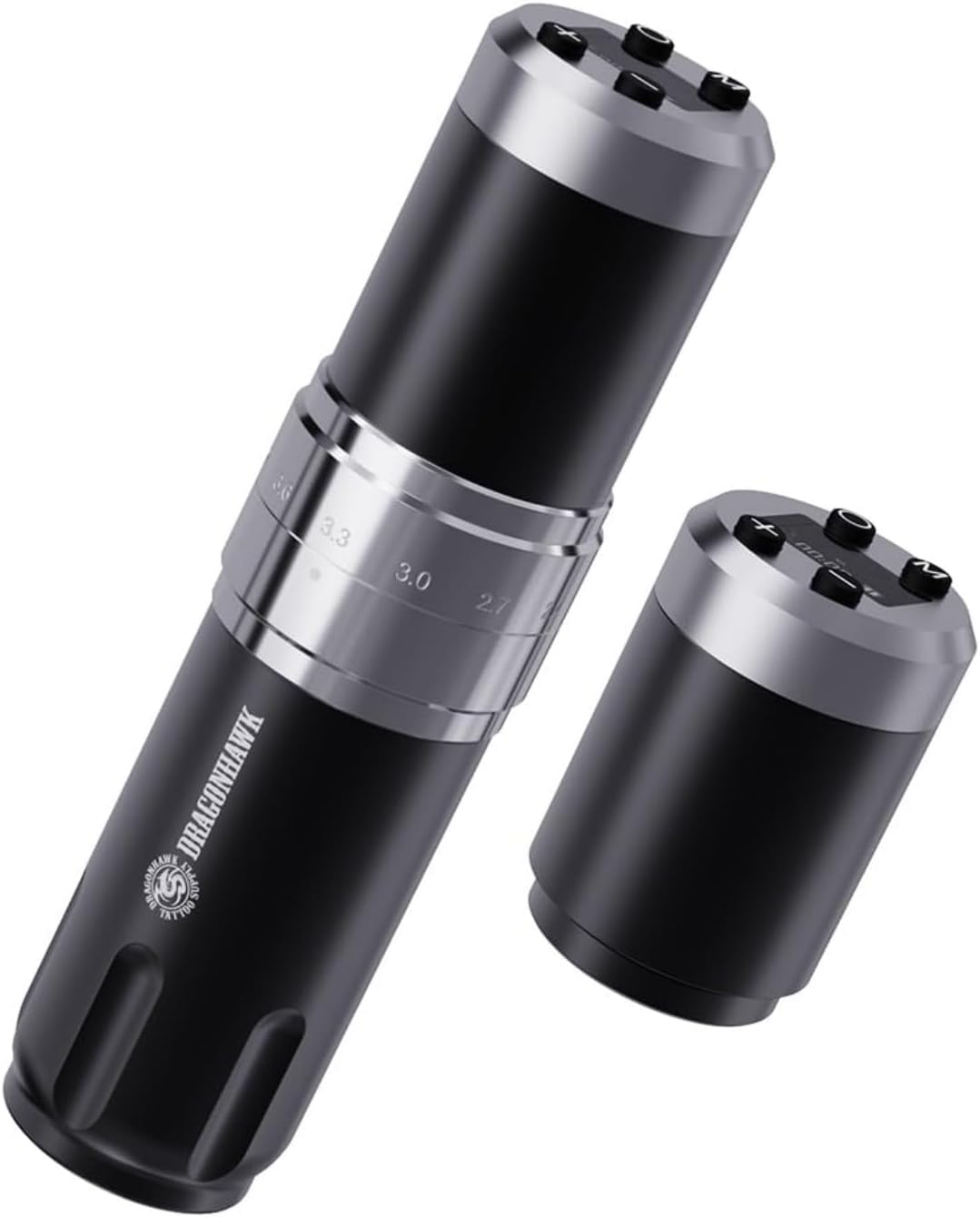 Dragonhawk Wireless Tattoo Gun Machine 2 Batteries 1500Mah 7 Strokes Length 2.4Mm - 4.2Mm for Beginners