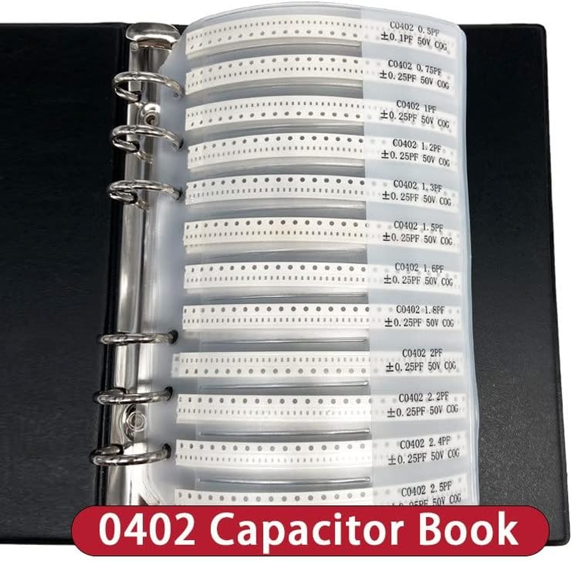 SMD Capacitor Sample Book 0201 0402 0603 0805 1206 Chip Capacitors Kit Assortment Pack 10Uf 1Nf 100Pf 10Nf (Capacitance : 0805 92Valuesx50Pcs) image number 5
