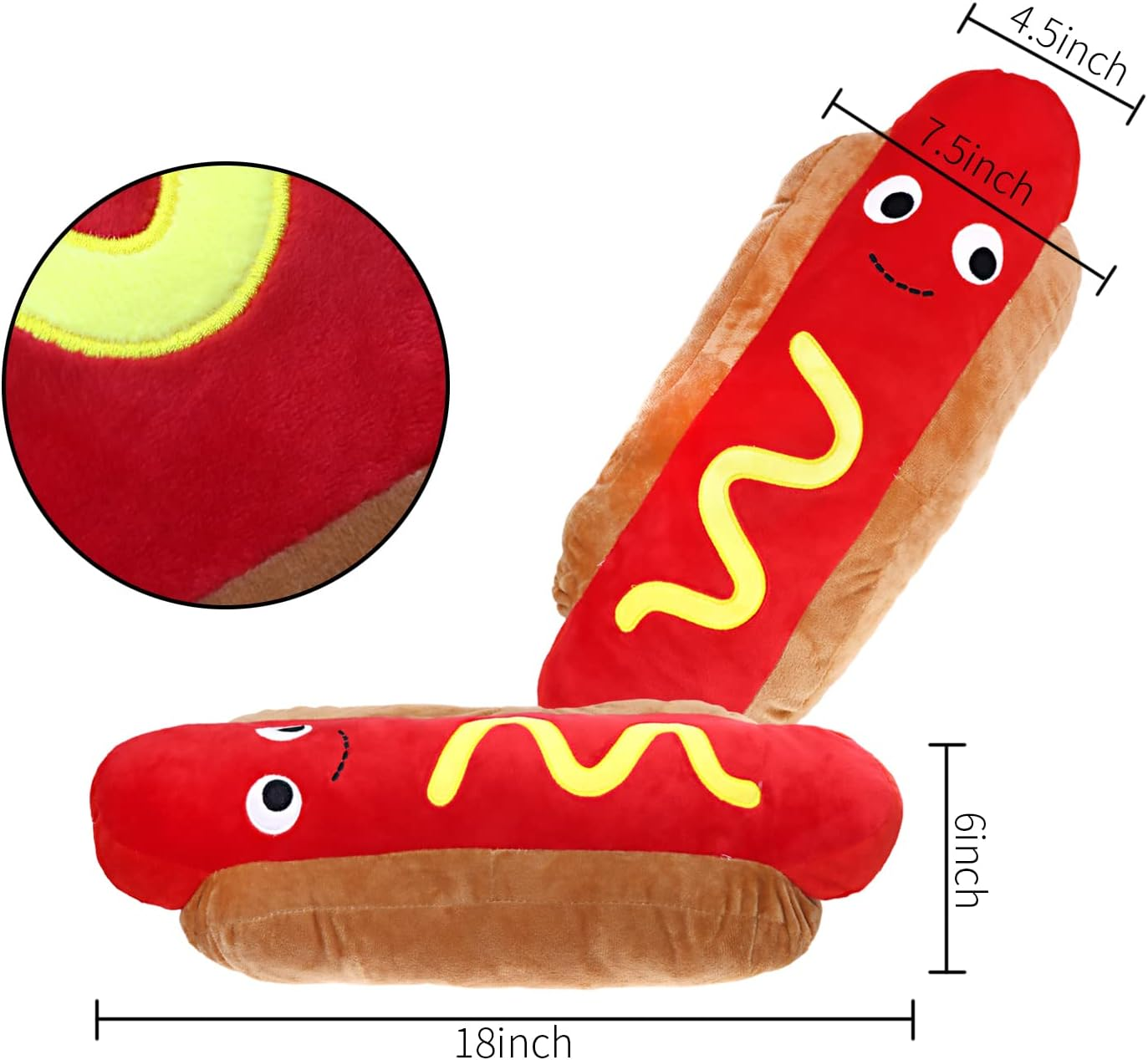 Bettli Hot Dog Pillow Food Plush Stuffed Pillow Throw Pillow Cushion Plush 18 Inches