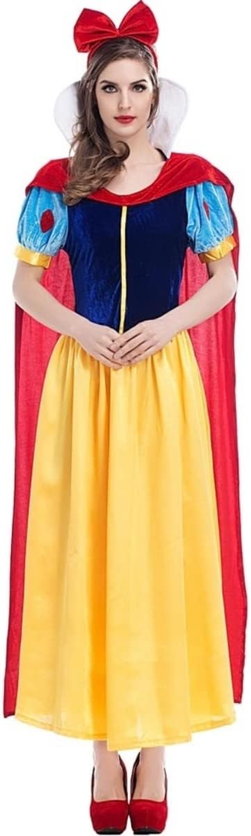 Snow White Princess Long Dress Costume Holloween Fairytale Theme Party Fancy Dress Book Week