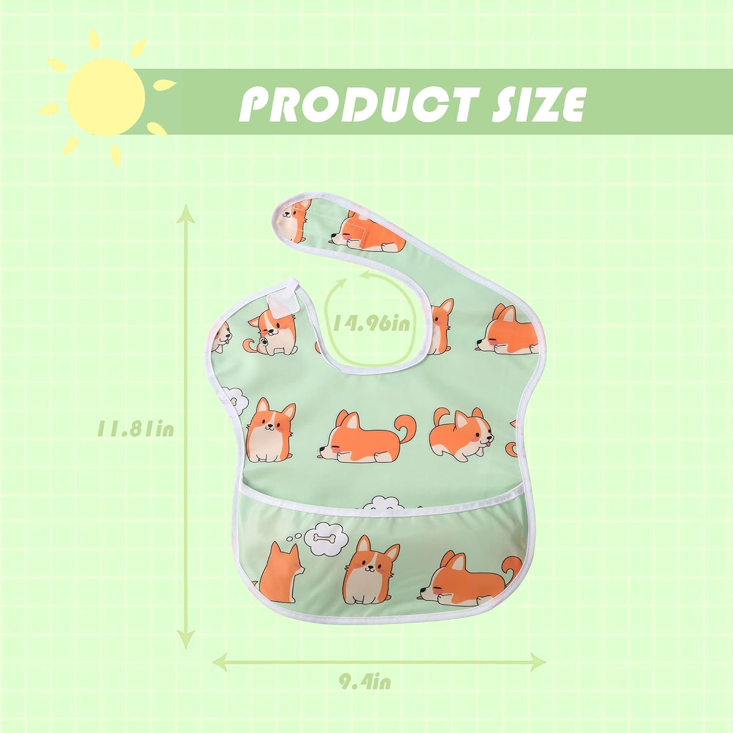 Little Dimsum 3 Pack Baby Bibs Waterproof Bib Easy to Clean Feeding Bibs Weaning Bibs Adjustable Closed for Babies Toddlers with Large Pocket 6-36Months(Cat & Dog & Bear)