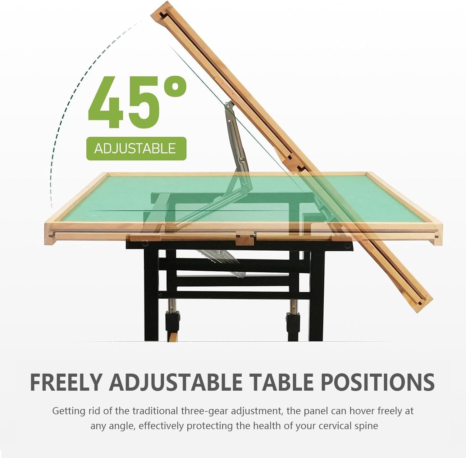 1500 Piece Jigsaw Puzzle Table, Adjustable Height & 45&deg; Tilting Jigsaw Puzzle Board with Legs, Wheels, 4 Wooden Drawers, 2 Fabric Drawers and Protective Cover, 25"X34" Adult Puzzles Tray Wooden Table image number 3