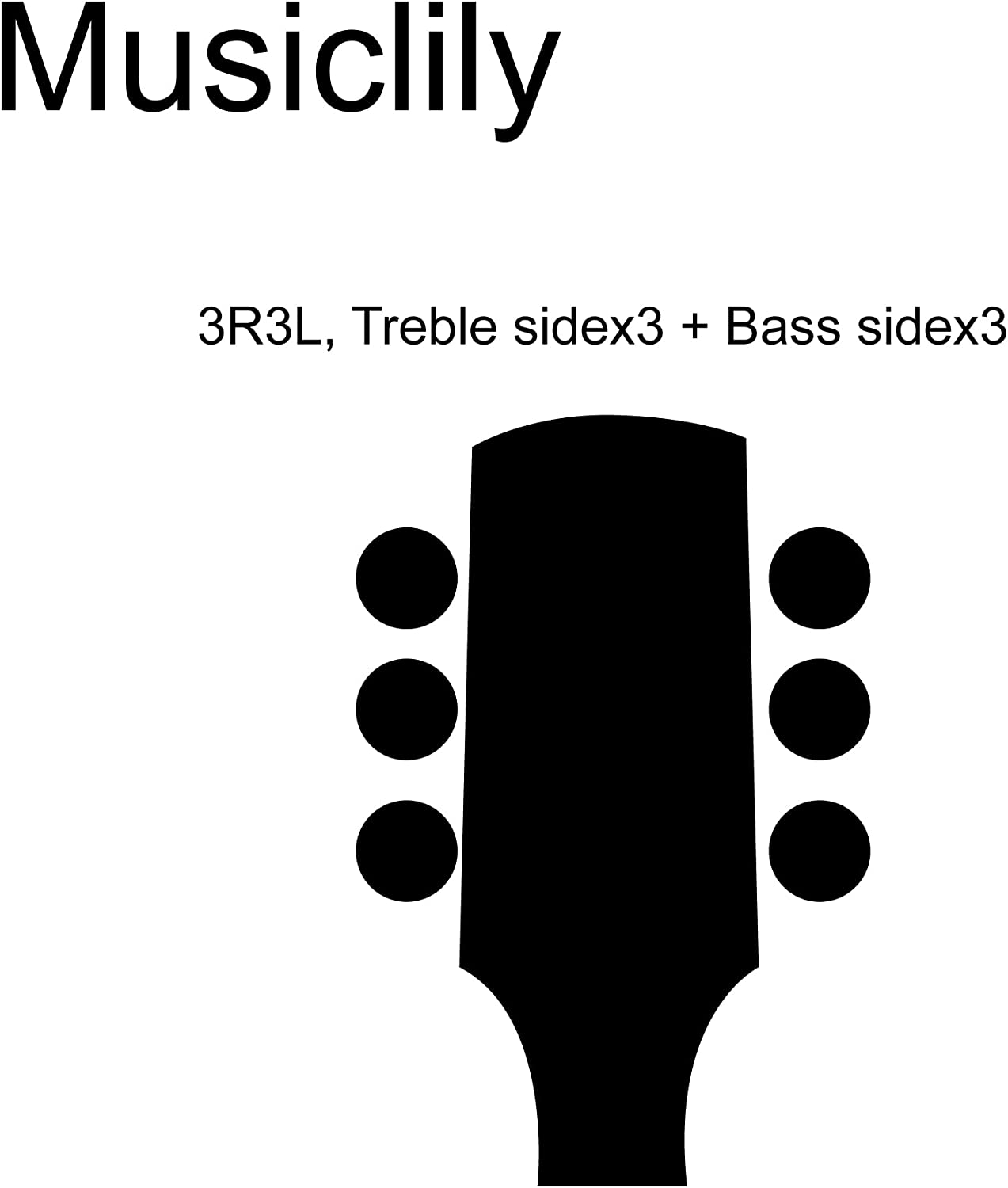 Musiclily 3L3R Sealed Guitar Tuners Tuning Pegs Machine Heads Set for Electric Acoustic Folk Guitar, Chrome Vintage Oval Button - 3R3L Chrome image number 6