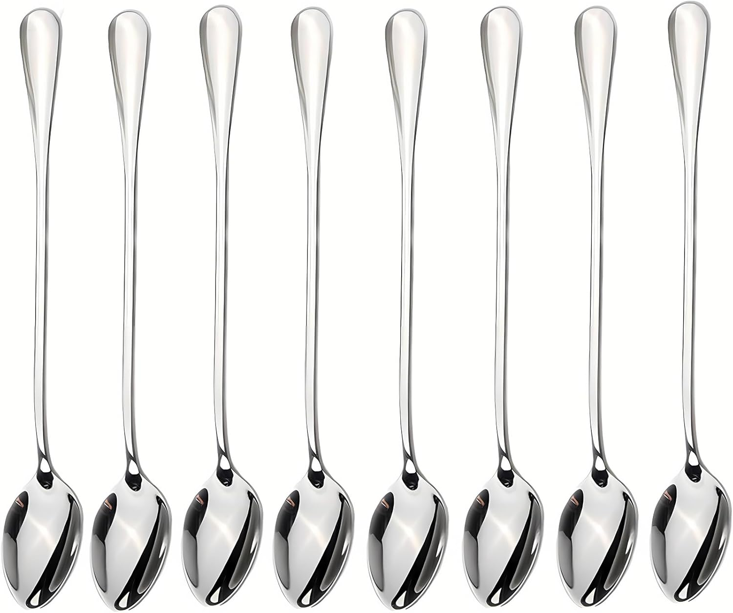 Long-Handled Ice Tea Spoon, Cocktail Stir Spoons, Stainless Steel Coffee Spoons, Ice Cream Scoop Set of 8 image number 7