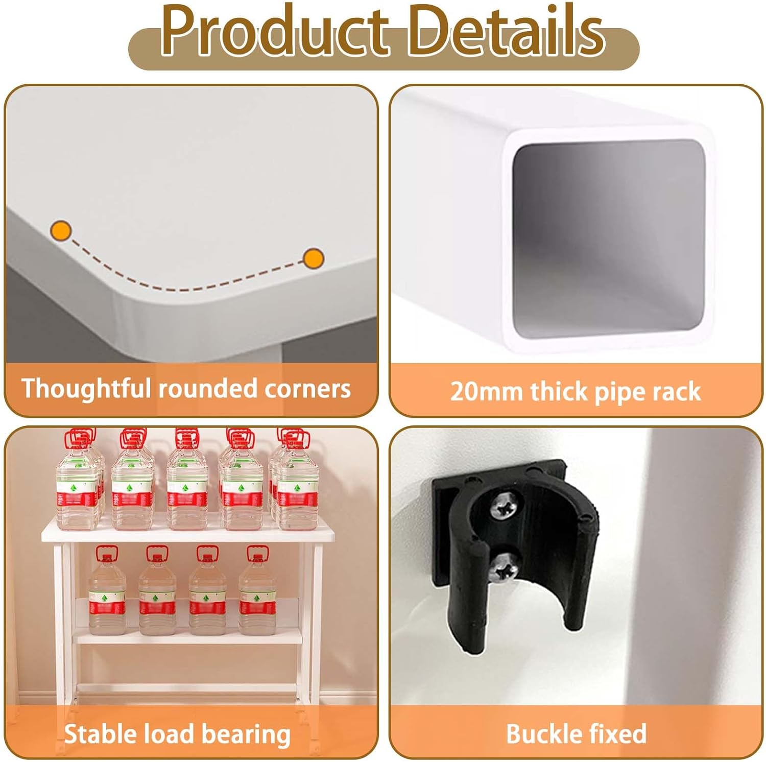 Eqiech Folding Table,Writing Computer Desk Small Foldable Desk Space Saving Computer Table with Bookshelf & Wheels Study Office Desk Foldable Table for Home Office ，Easy Assembly（White） image number 4