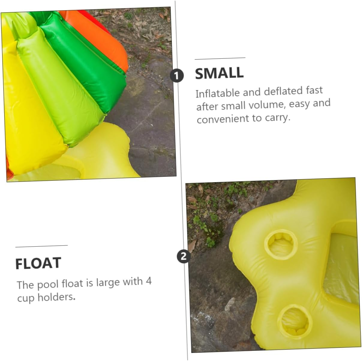 Inflatable Drink Float and Floating Drink Tray Multi-Hole Design, Rainbow Cloud Pattern Pool Cooler for Adult Entertainment and Water Toy Use image number 1