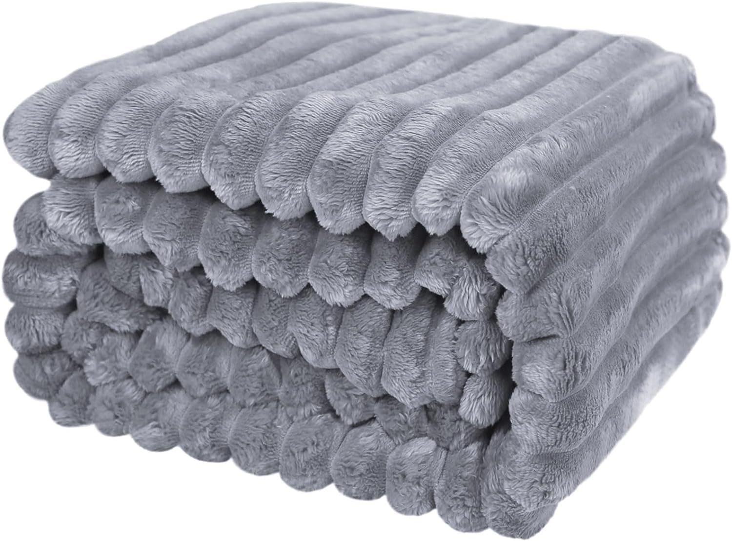 Flannel Blanket Super Soft Cozy Throw Blanket，Warm Lightweight Plush Fuzzy Cozy Soft Blankets and Throws for Sofa, Chair, Couch, Camping, Travel(Grey 200X230Cm) - Cream 150X200Cm image number 3