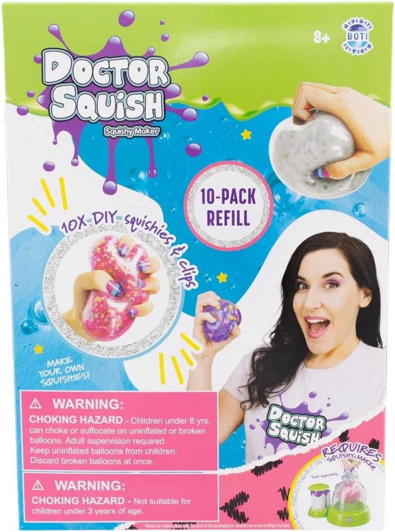 Doctor Squish Squishies & Clips 10-Piece Refill Pack image number 1
