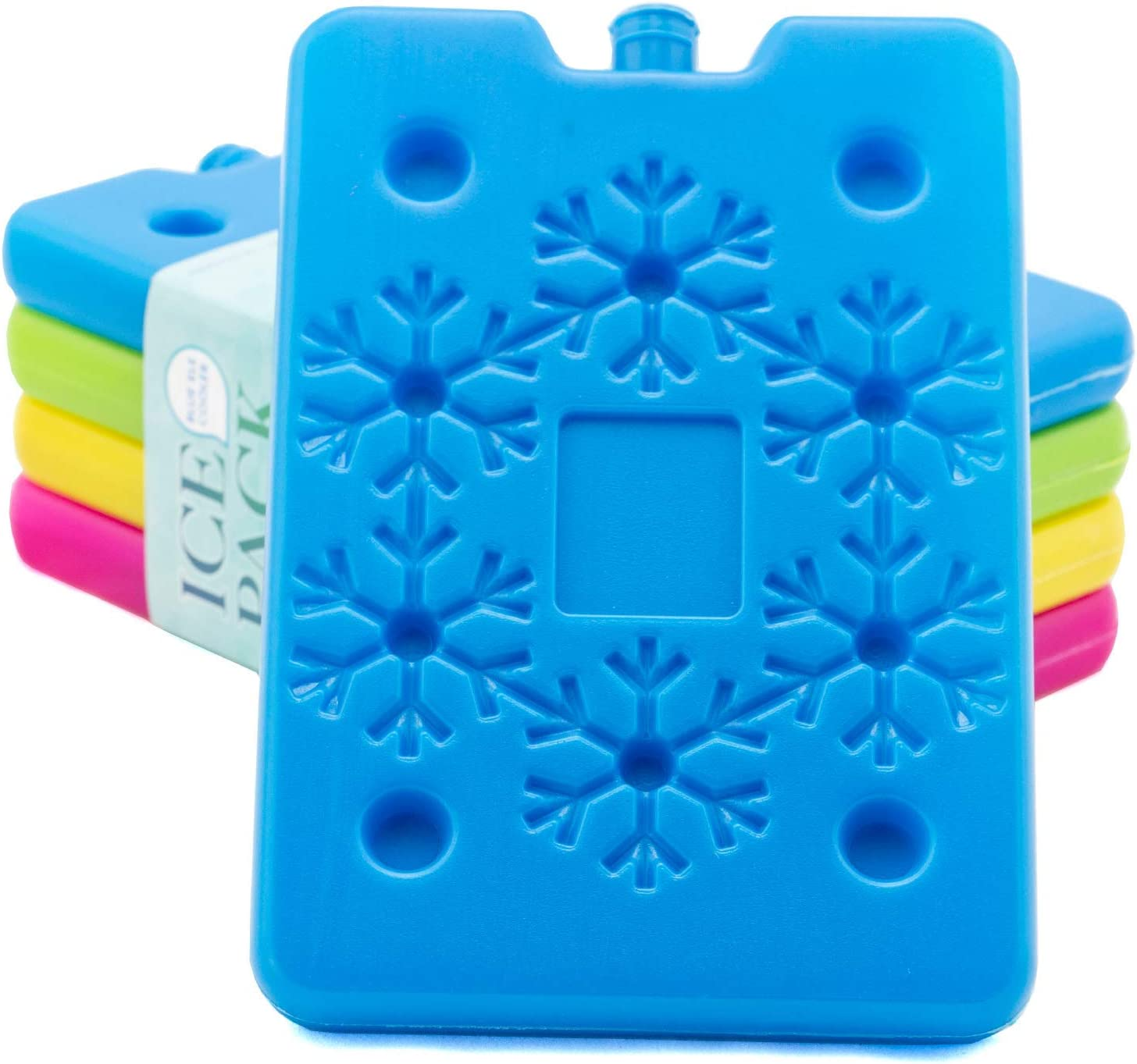 Blue ELE Macaron-Colored Ice Pack for Lunch Box and Cooler, BPA Free, Reusable and Long Lasting, Slim and Lightweight Design for Kids, Set of 4, Fun & Colorful, BE01 Macaron-Colored