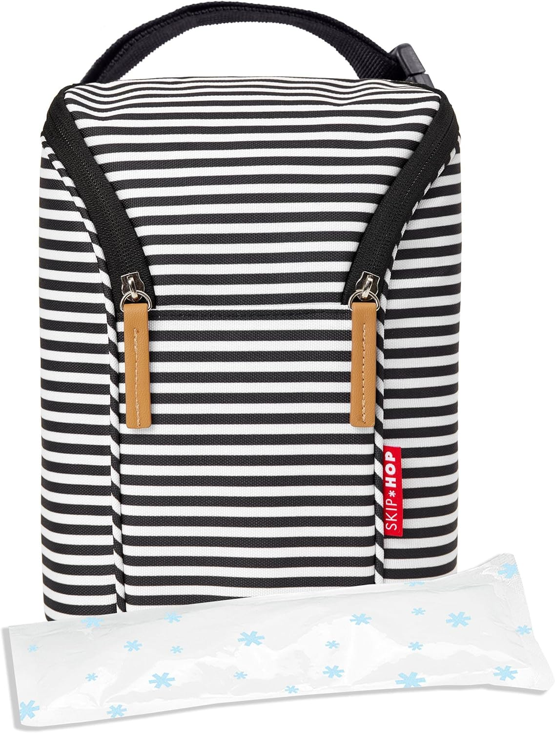 Skip Hop Baby Bottle Bag, Grab & Go, Black/White Stripe - Black image number 4