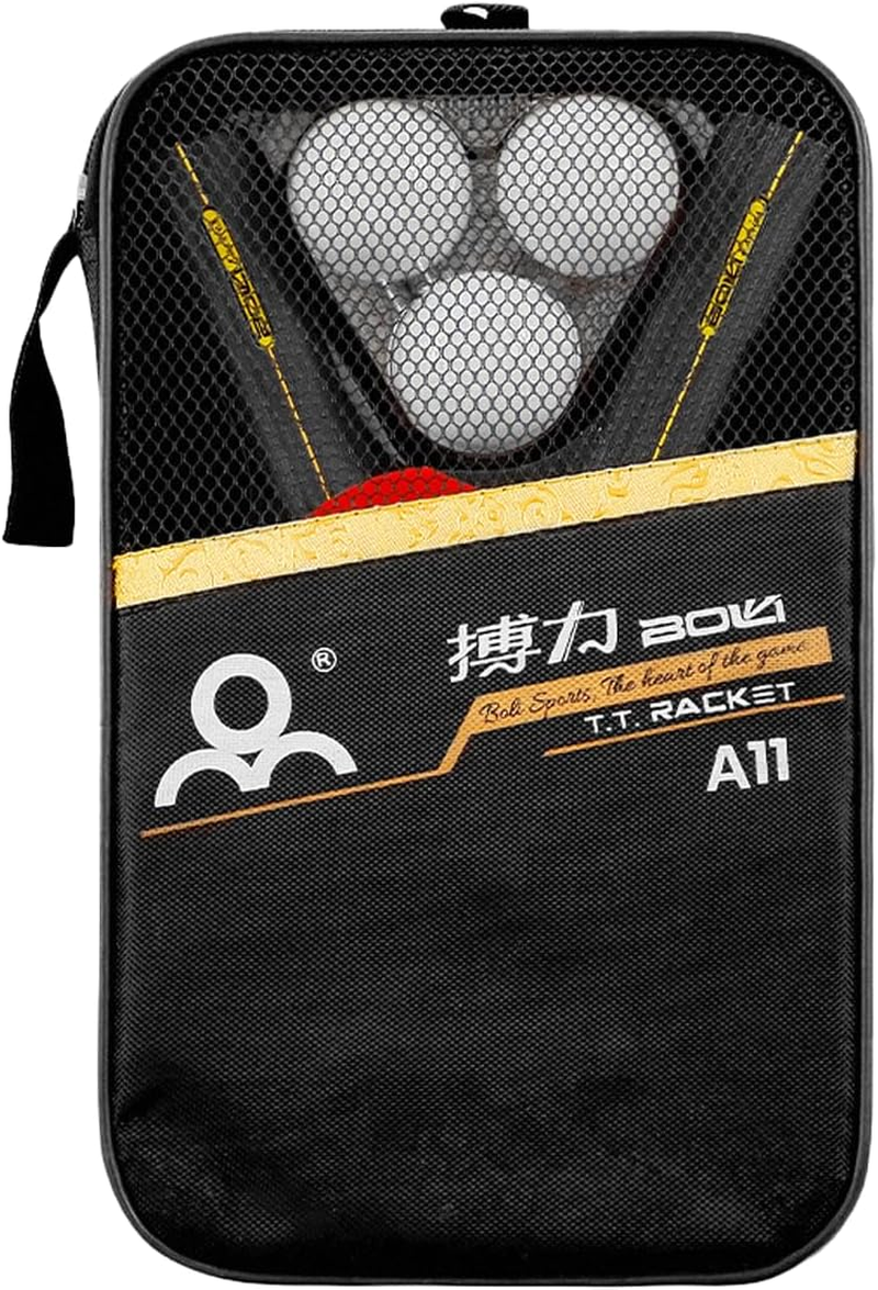 6 Star Ping Pong Paddles with Premium Rubber, 7-Ply Blade - Advanced Training Table Tennis Racket/Bat Set Includes Carry Case for Table Tennis