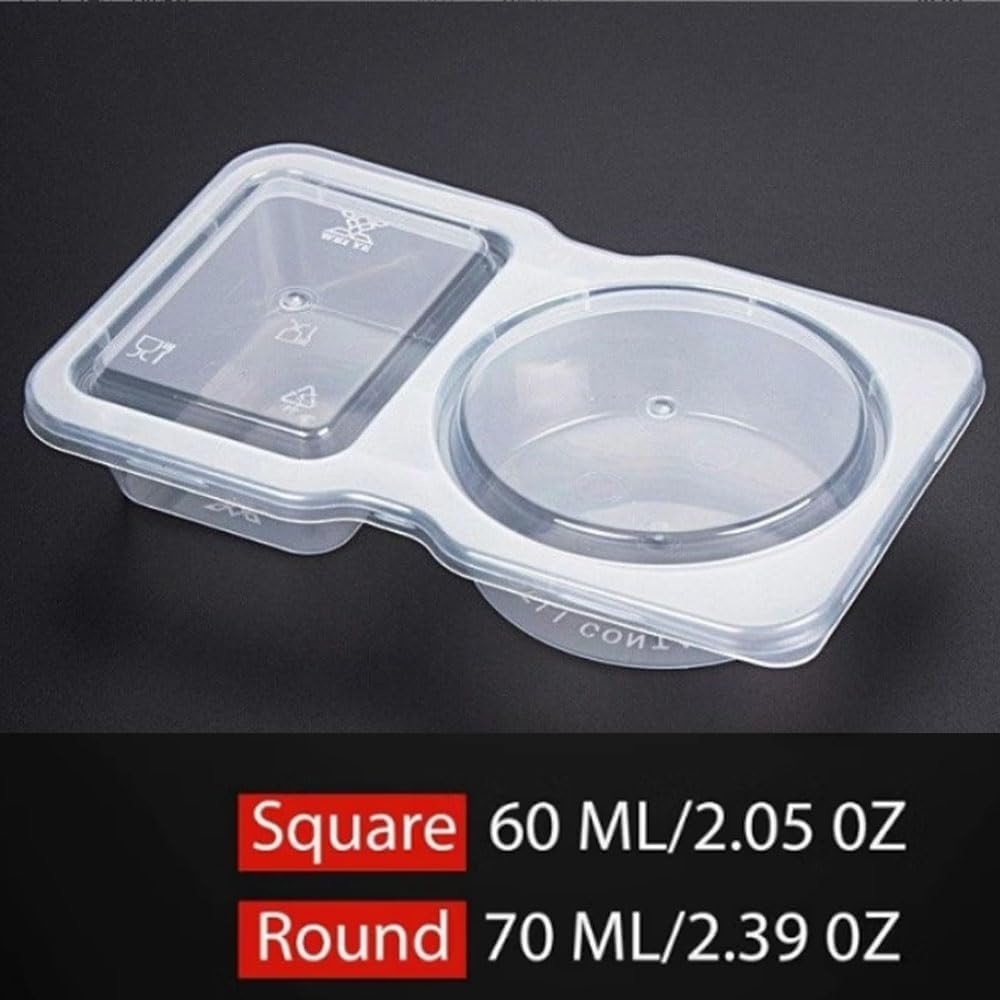 20 Set Reusable Snack Containers, 2-Compartment Dipping Containers with Lid for Refrigeration image number 3