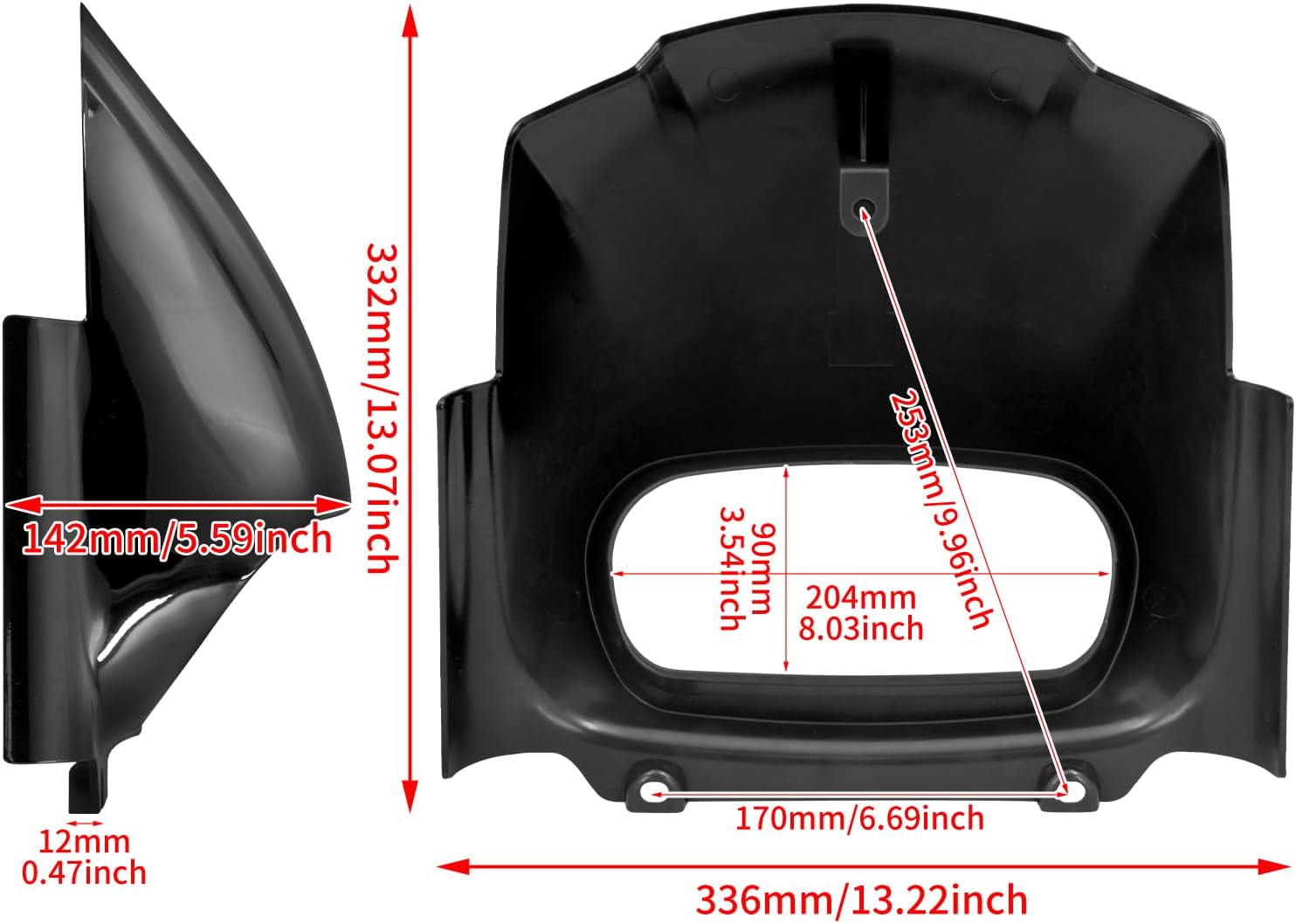 HDBUBALUS Motorcycle Headlight Fairing Cover Fit for Harley Softail Fat Bob FXFB FXFBS 2018-2023 (Goss Black) image number 2