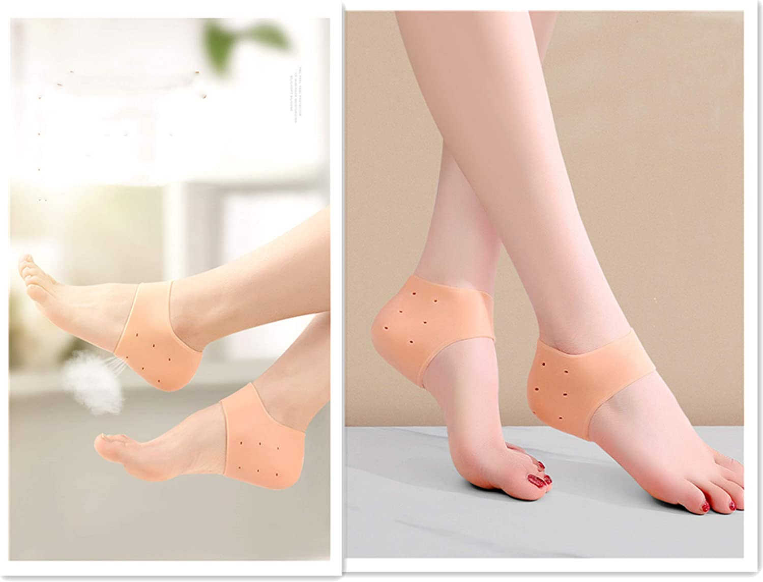 8 Pieces Soft and High Elastic Foot Pads - Plantar Fasciitis Pad, Heel Cup, Silicone Cover, Suitable for Cracking, Tendinitis, and Pain Relief image number 3