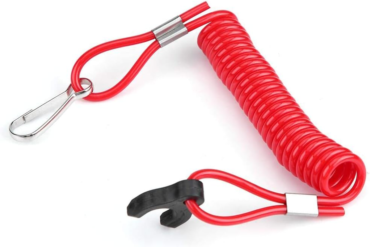 Acouto Outboard Emergency Kill Switch Lanyard for Tohatsu Engine Ignition Kill Stop Switch Safety Tether Lanyard Emergency Stop Switch Safety Cord for Tohatsu Outboard Engine Motor Red image number 5
