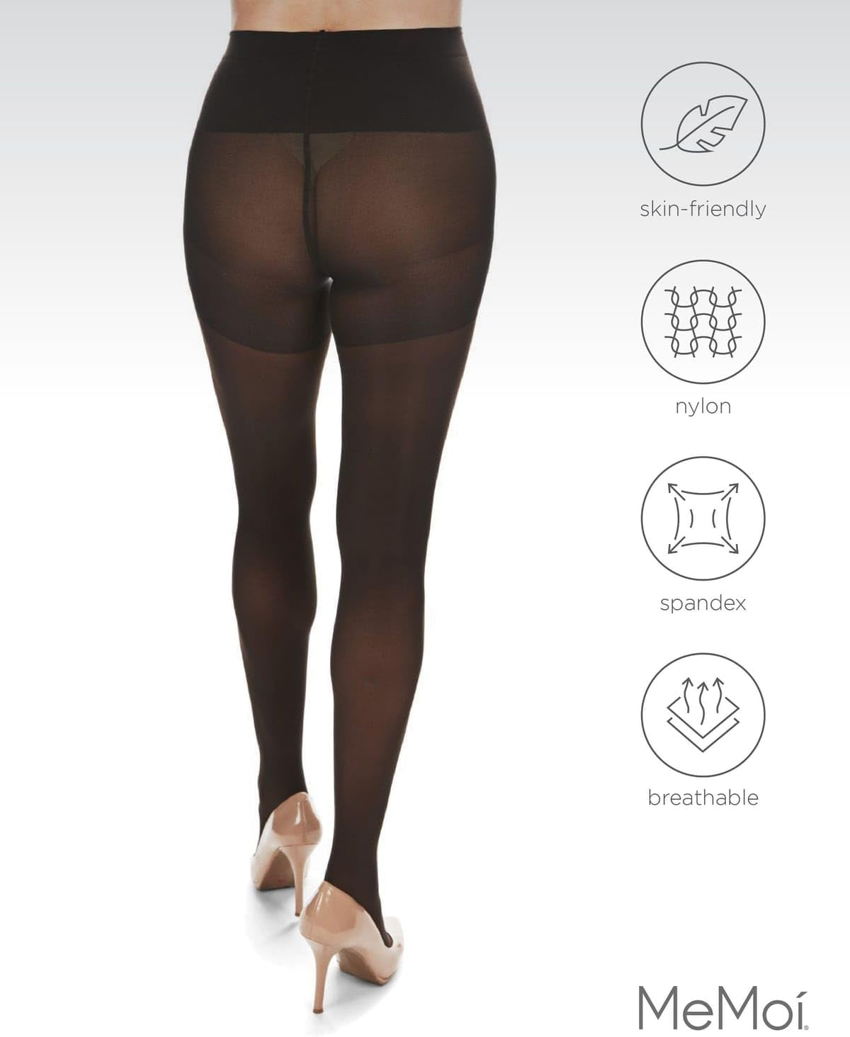 Memoi Microfiber Opaque Maternity Tights | Pregnancy Support Hose image number 6