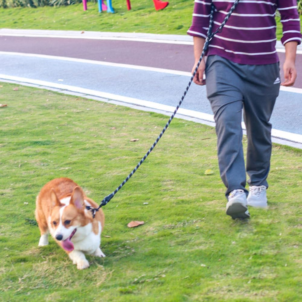 Hands Free Dog Leash, Rope Crossbody Dog Leash Reflective for Large Medium & Small Dogs Walking, Jogging and Running (2.4M, Black) image number 4