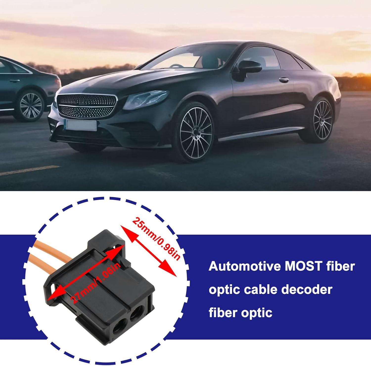 Auto Fiber Optical Optic Loop Cable Male to Male Car Most Fibre Optic Cable Extension Compatible with Mercedes Compatible with BMW, 1M image number 6