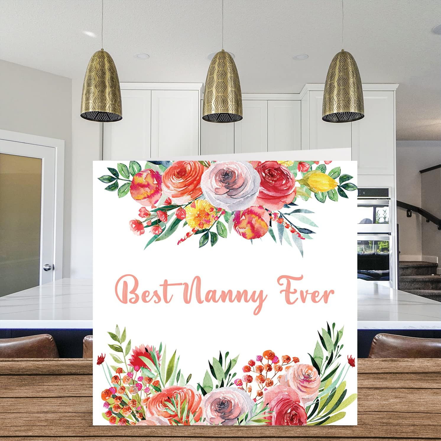 Birthday Cards for Nanny - Best Nanny Ever - Beautful Happy Birthday Card for Nanny from Granddaughter Grandson, Nanny Birthday Gifts, 145Mm X 145Mm Mother'S Day Greeting Cards for Nana Nan Nannie image number 5