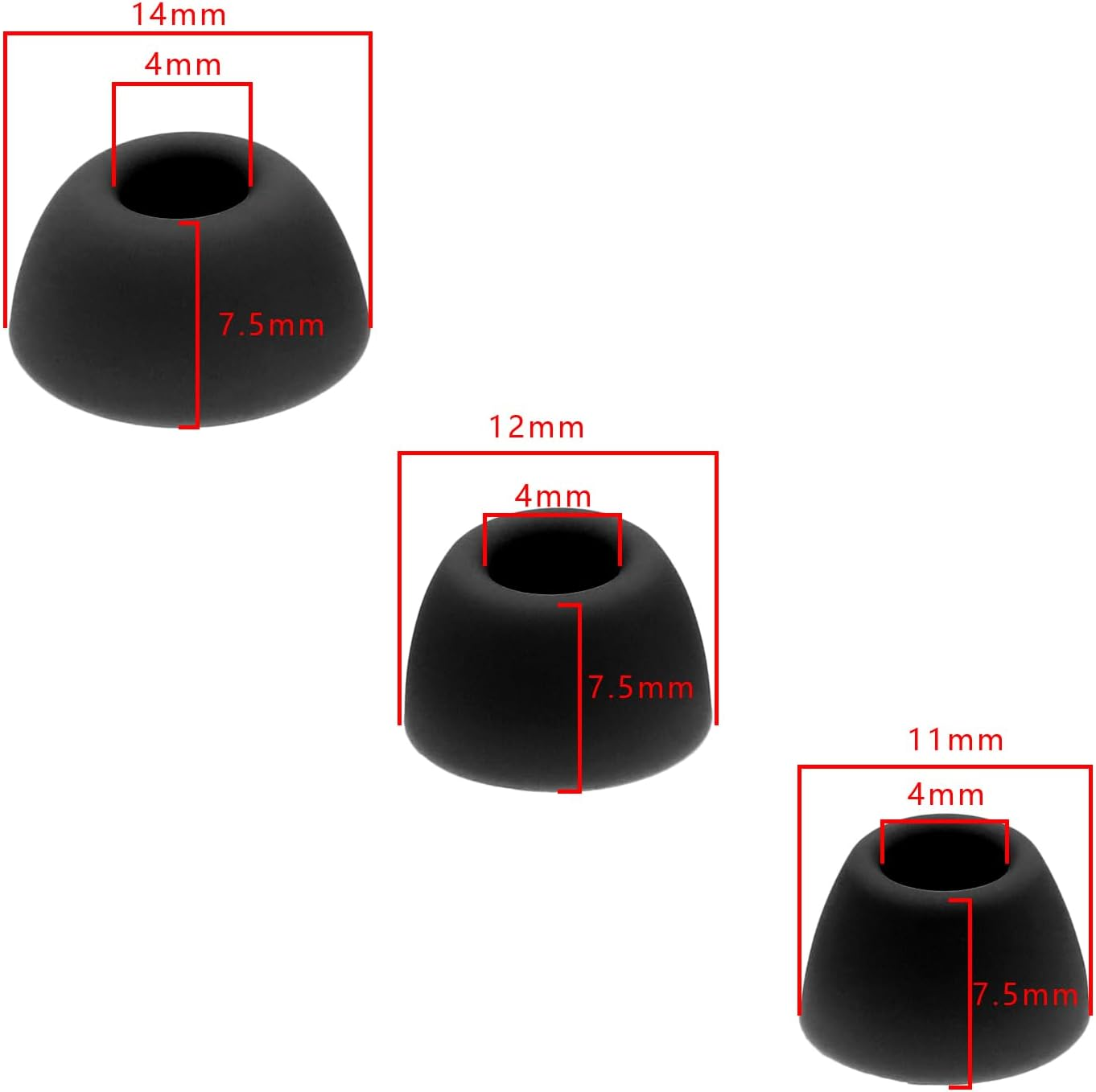 6 Pairs Silicone Earbuds Compatible with Samsung Galaxy Buds 2 Pro Replacement Earbuds Tips Small/Medium/Large 3 Size, Black