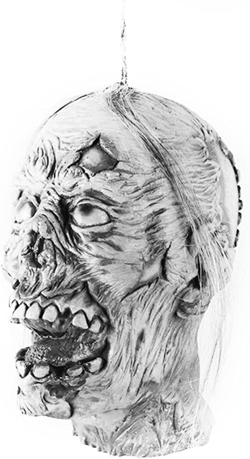 Mummy Head Hanging Ornament, Creepy Halloween Props Pendant Durable Halloween Horror Hanging Head Decoration for Home Haunted House Bar/1133 (Size : Male) image number 4