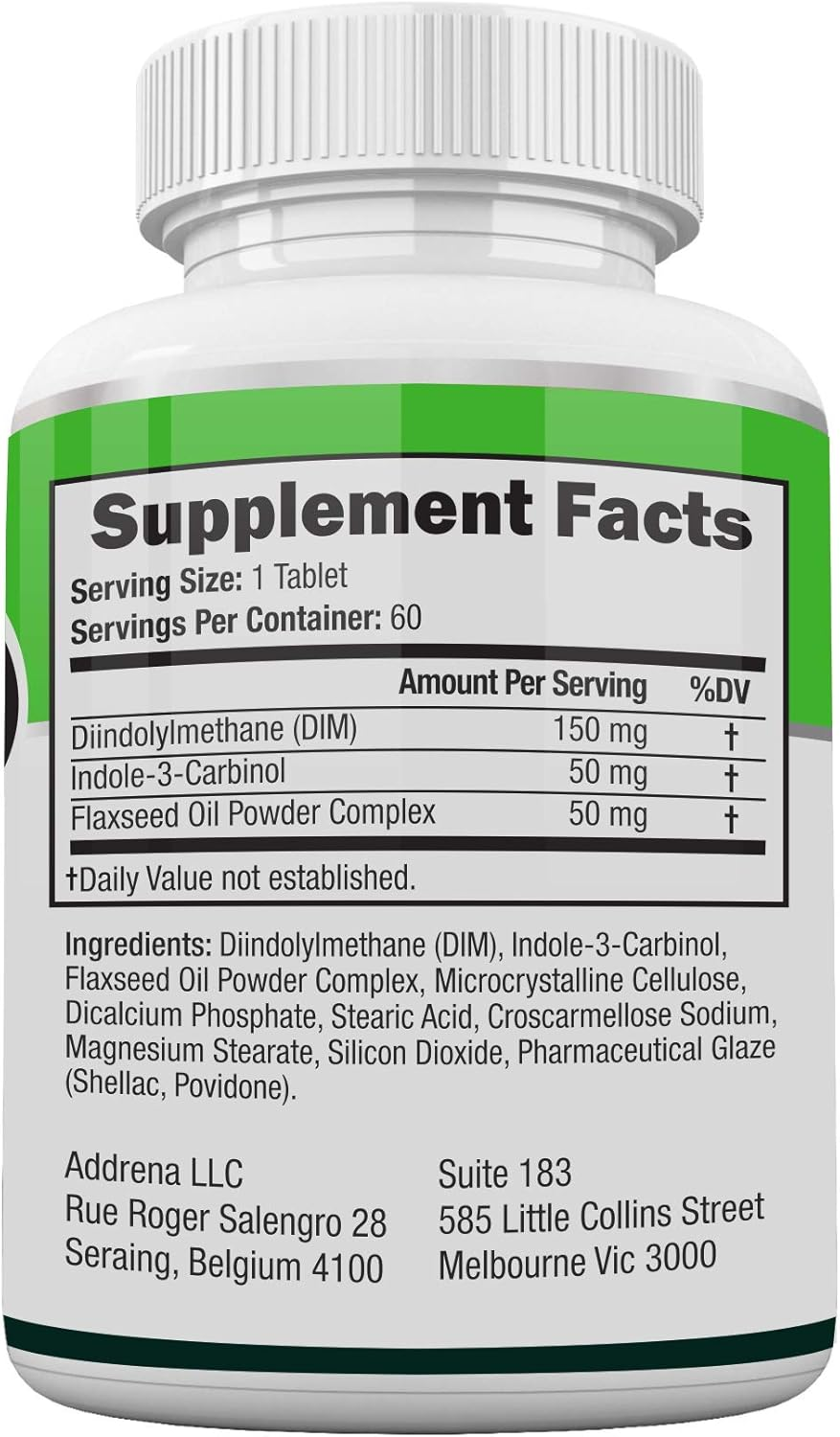 Estrogen-Blocker Supplement & Natural anti Aromatase Inhibitor Pills for Men & Women DIM (Diindolylmethane) & Indole 3 Carbinol (I3C) Supplements for Estrogen Dominance & Hormone Balance