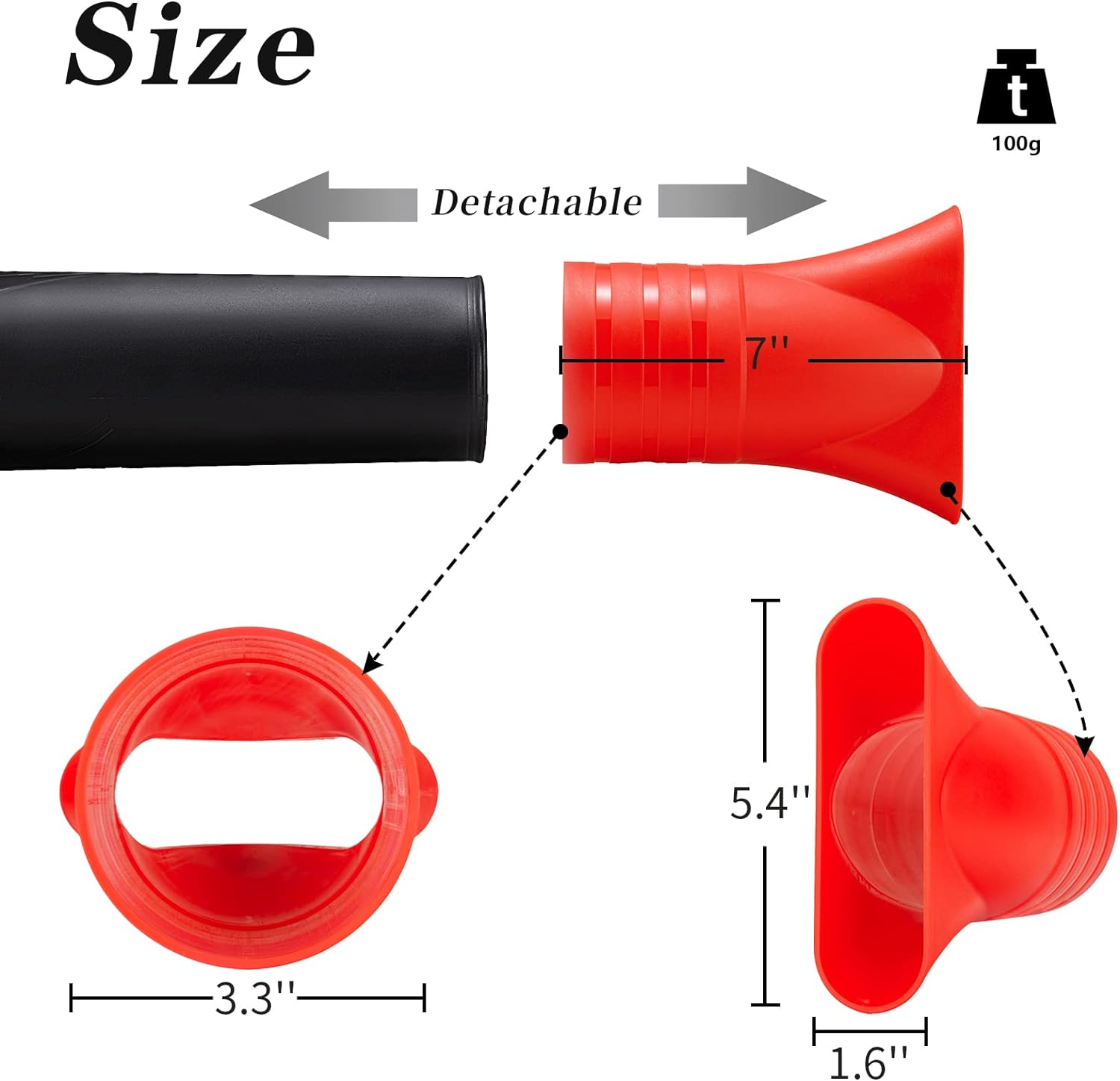 Flat Nozzle for Milwaukee M18 Fuel Leaf Blower, Work for Milwaukee M18 2724-20 & 2724-21(1 Pack, No Tool)