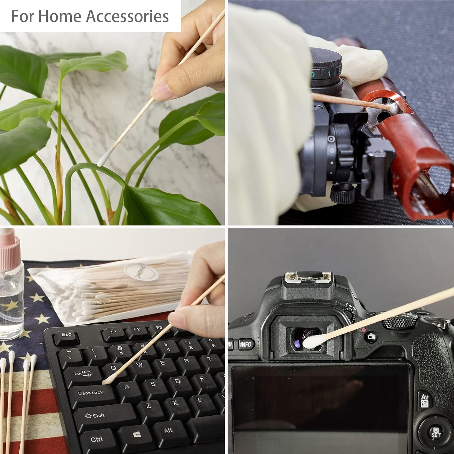 500/1000 Count 6'' Long Round/Pointed Cotton Swabs Durable Stem, Lint- Free Gun Cleaning Swabs Pure Cotton Tips for Gun Maintenance, Makeup, Pet Care, Equipment (Detailed Work) image number 1