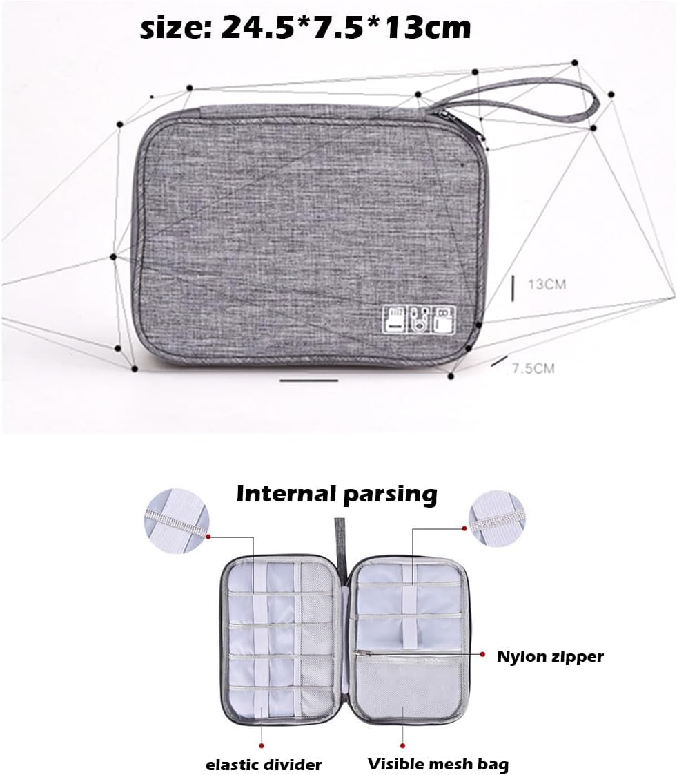Travel Electronics Organiser Carrying Case for Power Cords Power Bank Earbuds Hard Drives Memory Cards Laptop Adapter Mouse Small Accessories image number 1