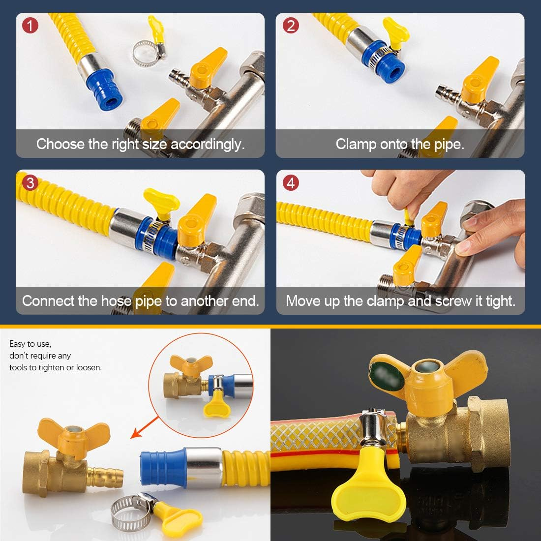 Hilitchi 40 Piece 8-29Mm Key-Type Adjustable Hose Clamp Assortment Kit image number 6