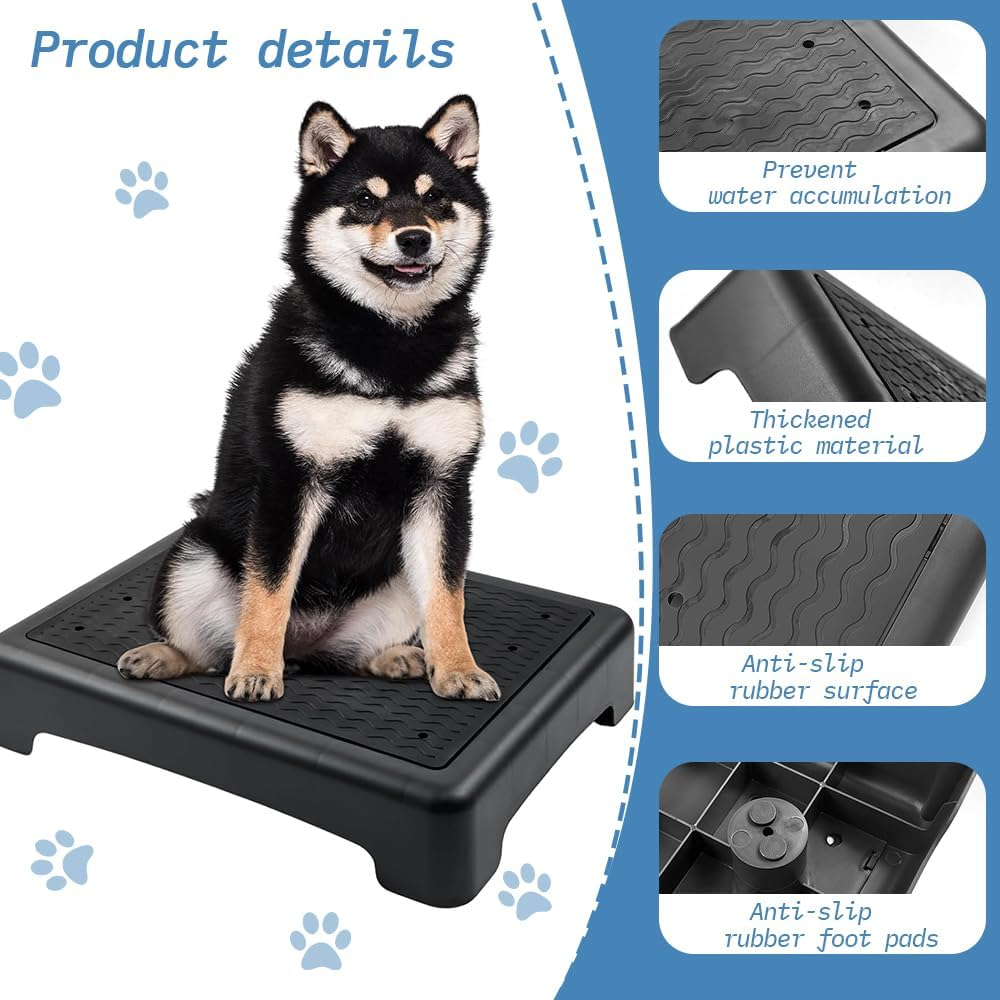 Non-Slip Dog Training Board, Dog Platform for Training, Stool Step Ladder, Stackable Plastic Dog Training Table, Dog Training Equipment for Small and Medium Dogs (Black)