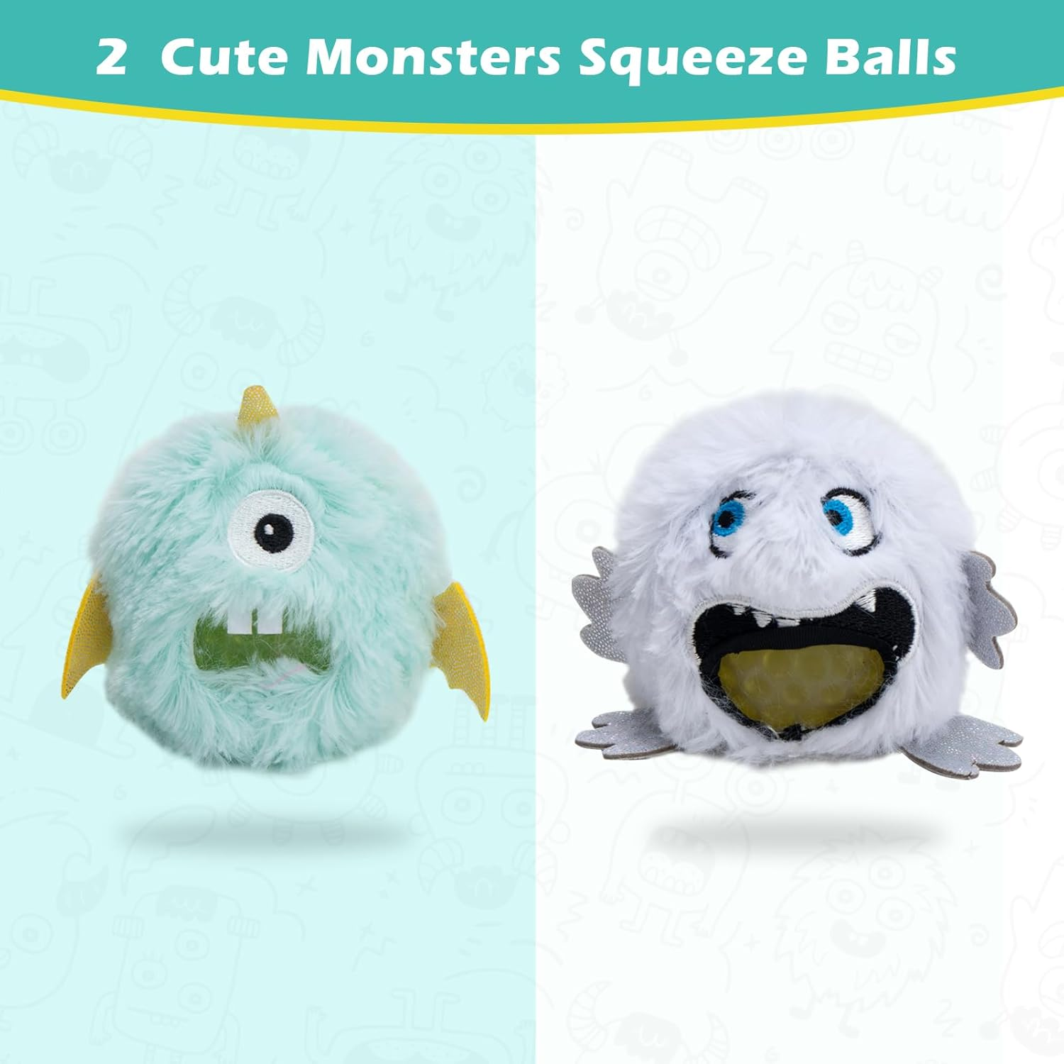 Plush Stress Ball, Squishy Fidget Toys for Kids Adults, Cute Stuff Sensory Toys for Stress Relief, Calming, Focus, Autism and ADHD image number 6