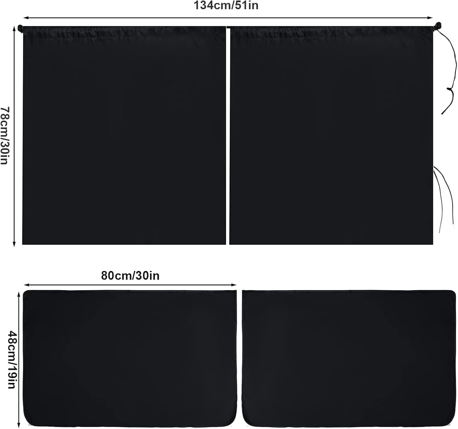 Car Divider Curtain Sun Shade, 1Pc Removable Front Rear Seat Car Curtains and 2Pcs Magnet Square Car Side Curtains Blackout Privacy Shades for Car Camping image number 5