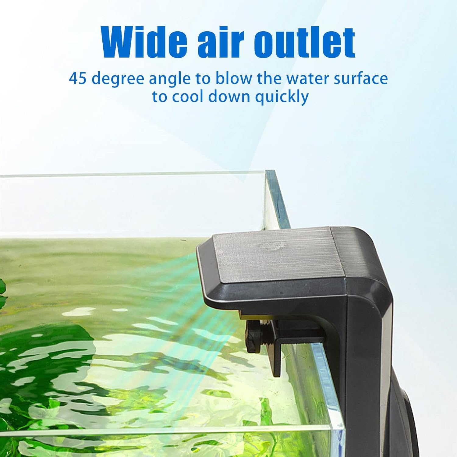 Aquarium Chiller Fan, 2-Level Speed Adjustable Fish Tank Cooling Fan Fish Tank Fan Aquarium Cooling Fan Quiet Aquarium Fan Wind Angle Adjustable Chiller with USB Cable image number 2