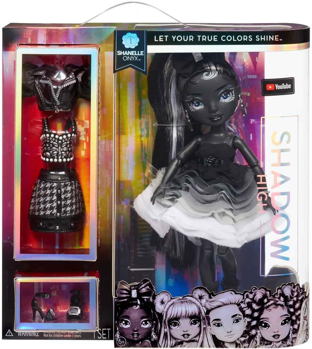 RAINBOW HIGH Shadow High Series 1 Shanelle Onyx- Grayscale Fashion Doll. 2 Black Designer Outfits to Mix & Match, Great for Kids 6-12 Years Old and Collectors, Multicolor (583554EUC) image number 3