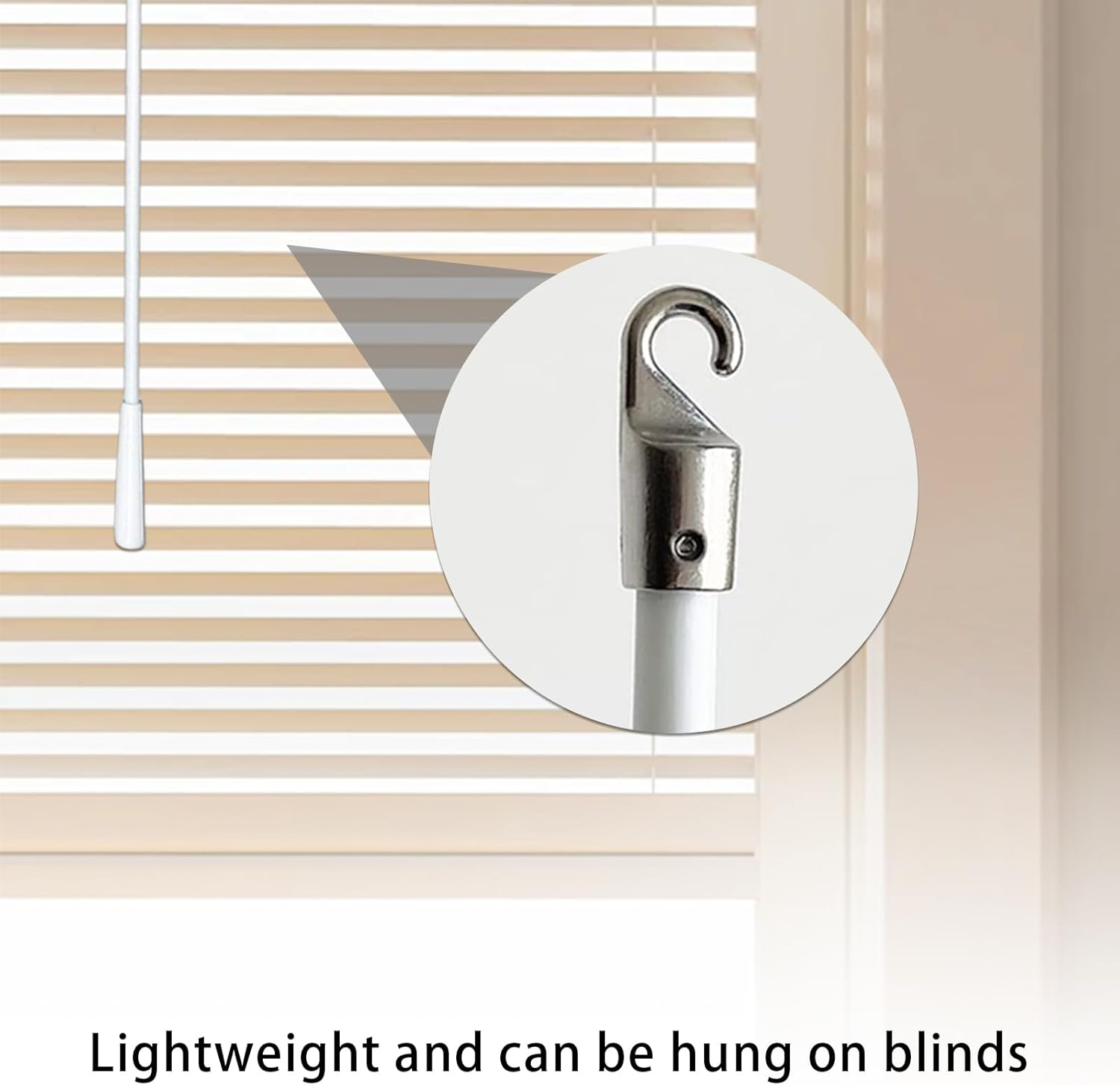 INCAUCA 4 Pack Blind Wand with Metal Hook, 12 Inch White Fiberglass Window Blind Tilt Wand, Vertical Blind Wand Control Replacement, Blind Rod Replacement, Blind Opener Stick image number 2