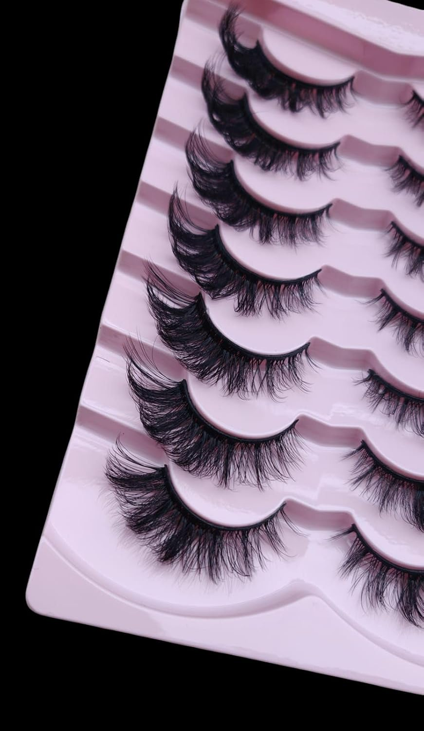 Click on False Eyelash 7 Pairs 3D Eyelashes Handmade False Eyelash Set, Professional False Eyelashes Voluminous, Naturally Curled Faux Mink Lashes, Thick Strip Lashes with Applicator Tool Kit (STY-05) image number 2